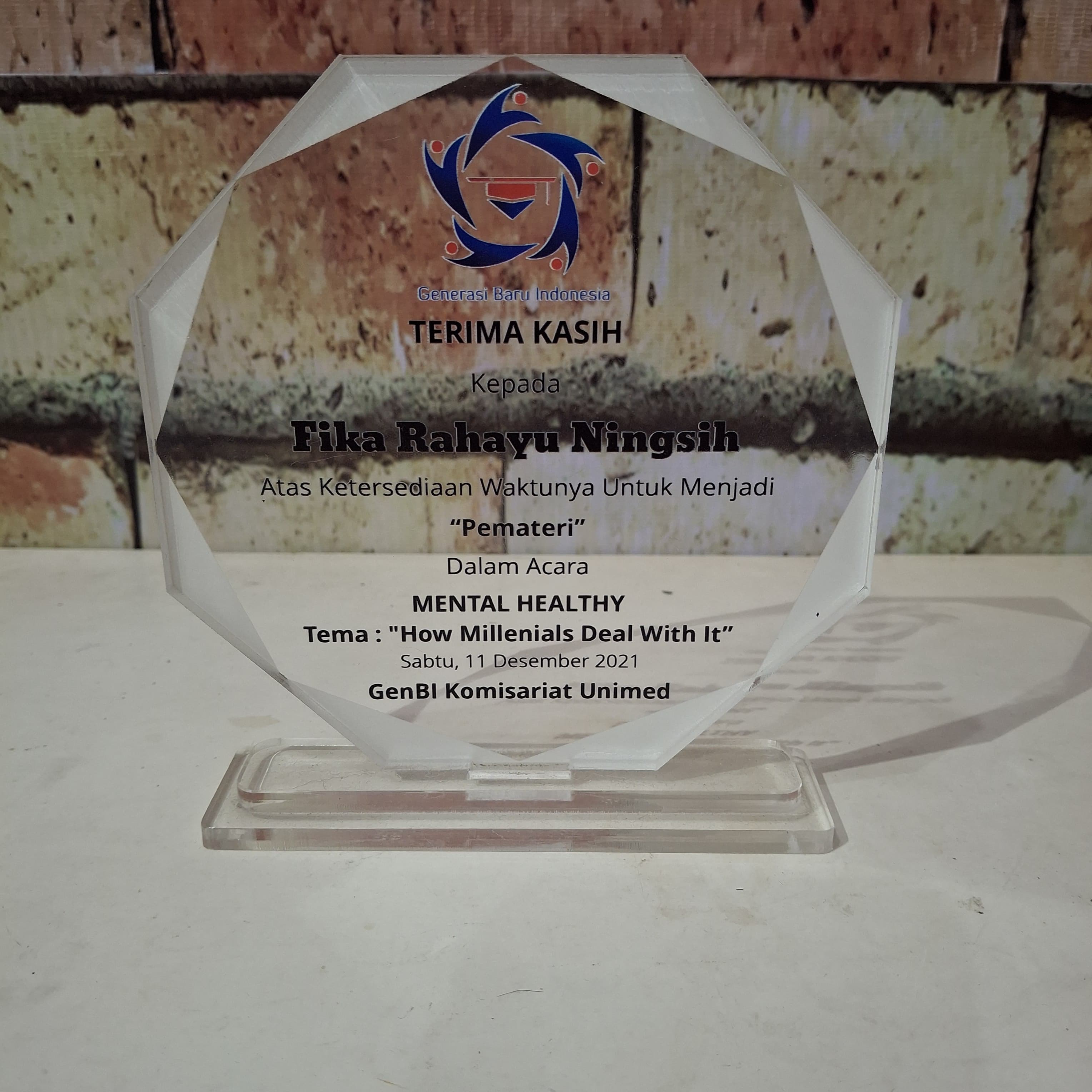 Plaque/Plakat GENBI & UNIMED